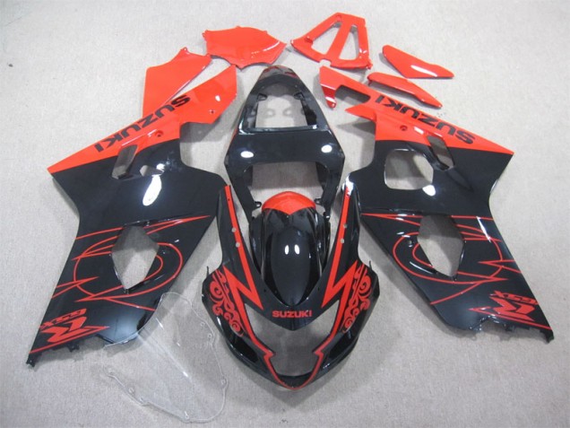Affordable 2004-2005 Black Red Suzuki GSXR600 Bike Fairings Affordable 2004-2005 Black Red Suzuki GSXR600 Bike Fairings