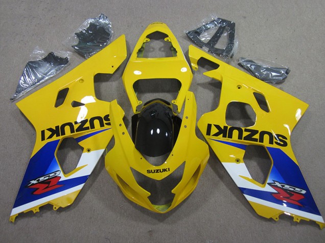 Affordable 2004-2005 Yellow Blue Suzuki GSXR600 Motor Bike Fairings