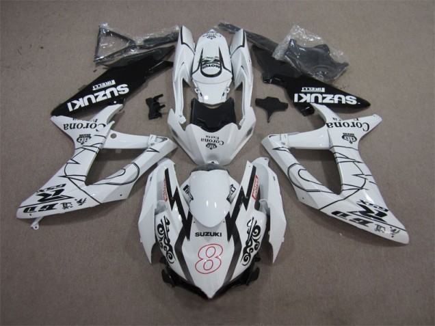 Affordable 2008-2010 White Black Corona Extra Motul 8 Suzuki GSXR600 Replacement Motorcycle Fairings Affordable 2008-2010 White Black Corona Extra Motul 8 Suzuki GSXR600 Replacement Motorcycle Fairings