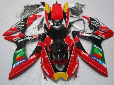Affordable 2008-2010 Red Black Jomo Suzuki GSXR600 Motorbike Fairing Kits