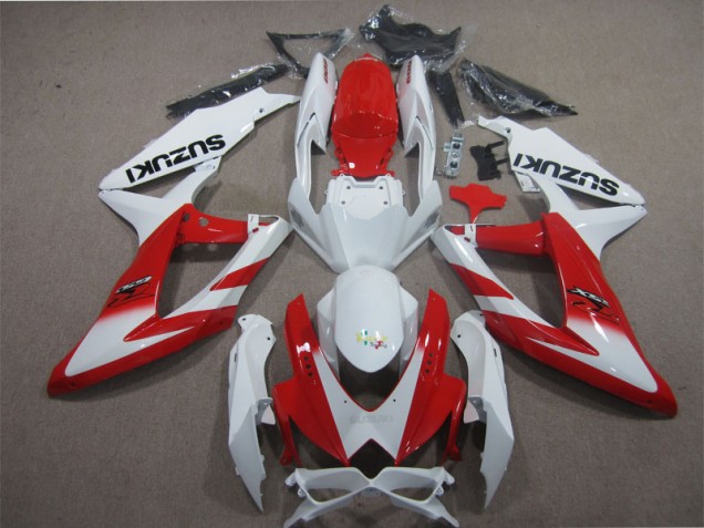 Affordable 2008-2010 White Red Suzuki GSXR600 Motorcyle Fairings Affordable 2008-2010 White Red Suzuki GSXR600 Motorcyle Fairings