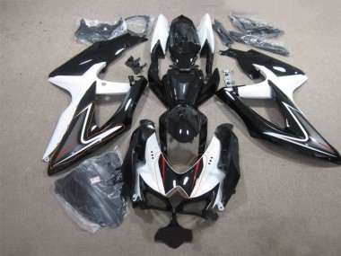 Affordable 2008-2010 Black White Suzuki GSXR600 Replacement Fairings