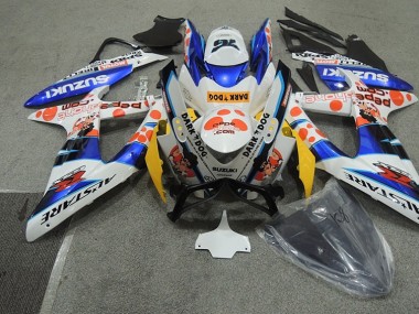 Affordable 2008-2010 White Blue Dark Dog Suzuki GSXR600 Bike Fairings