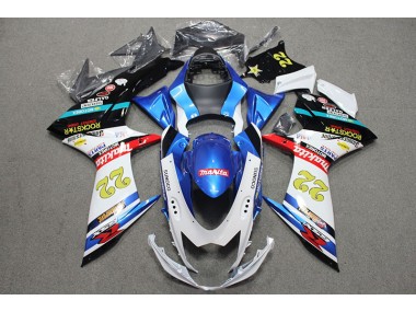 Affordable 2011-2021 Blue White Red Rockstar 22 Suzuki GSXR600 Bike Fairing Kit