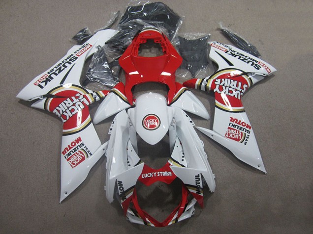 Affordable 2011-2021 White Lucky Strike Red Motul Suzuki GSXR600 Motorcycle Fairings Kits Affordable 2011-2021 White Lucky Strike Red Motul Suzuki GSXR600 Motorcycle Fairings Kits