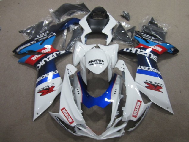 Affordable 2011-2021 White Blue Motul Suzuki GSXR600 Moto Fairings Affordable 2011-2021 White Blue Motul Suzuki GSXR600 Moto Fairings