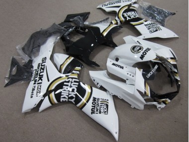 Affordable 2011-2021 White Lucky Strike Black Motul Suzuki GSXR600 Motor Fairings