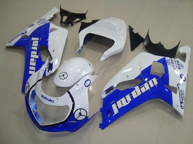 Affordable 2001-2003 Blue White Jordan Suzuki GSXR750 Motorcycle Bodywork Affordable 2001-2003 Blue White Jordan Suzuki GSXR750 Motorcycle Bodywork
