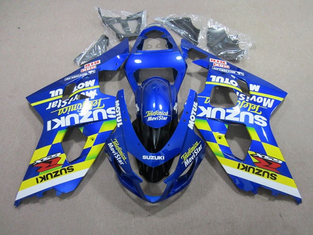 Affordable 2004-2005 Blue Telefunica Movistar Motul Suzuki GSXR750 Motorcycle Fairings Kit Affordable 2004-2005 Blue Telefunica Movistar Motul Suzuki GSXR750 Motorcycle Fairings Kit