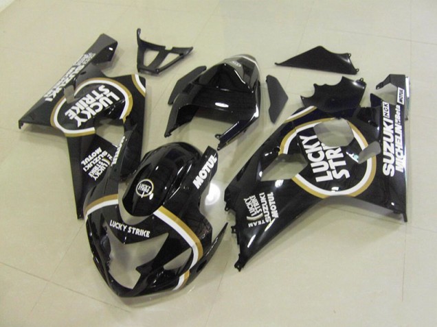 Affordable 2004-2005 Black White Lucky Strike Motul Suzuki GSXR750 Motorcycle Fairing Affordable 2004-2005 Black White Lucky Strike Motul Suzuki GSXR750 Motorcycle Fairing