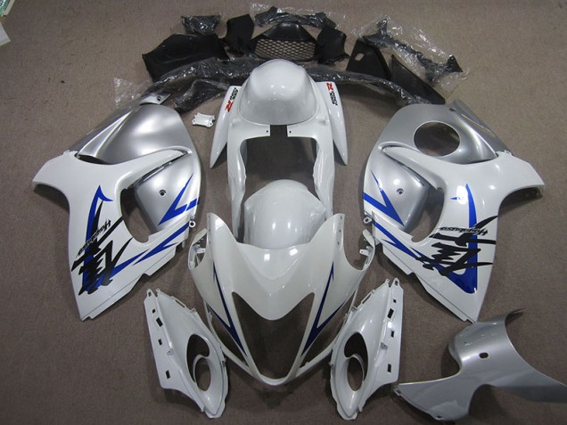 Affordable 2008-2019 White Blue Suzuki GSXR1300 Hayabusa Motorcycle Fairings Affordable 2008-2019 White Blue Suzuki GSXR1300 Hayabusa Motorcycle Fairings