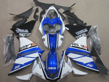 Affordable 2000-2001 Blue White Blue White ENEOS Yamaha YZF R1 Motorcycle Fairing Kits