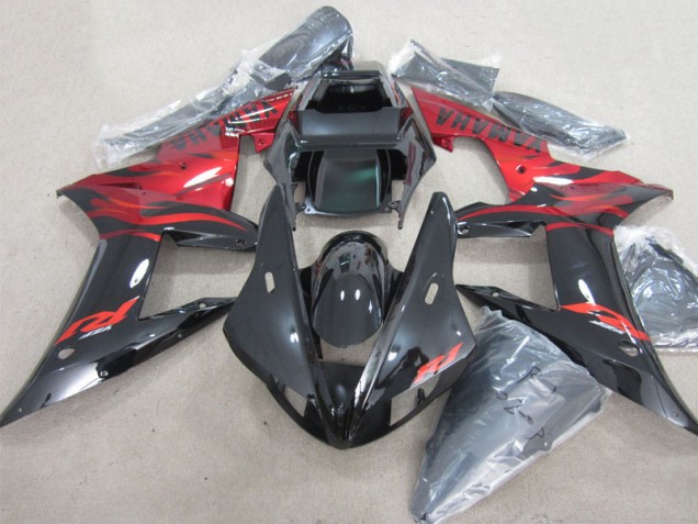 Affordable 2002-2003 Black Red Decal Yamaha YZF R1 Motor Bike Fairings Affordable 2002-2003 Black Red Decal Yamaha YZF R1 Motor Bike Fairings
