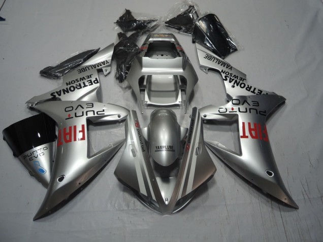 Affordable 2002-2003 Silver Fiat Yamaha YZF R1 Replacement Fairings Affordable 2002-2003 Silver Fiat Yamaha YZF R1 Replacement Fairings