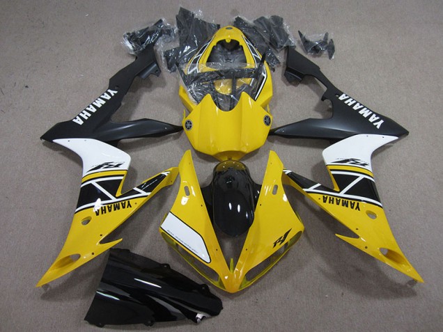Affordable 2004-2006 Yellow White Black Yamaha YZF R1 Replacement Motorcycle Fairings Affordable 2004-2006 Yellow White Black Yamaha YZF R1 Replacement Motorcycle Fairings