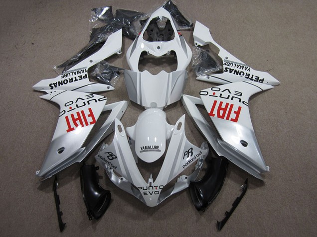 Affordable 2007-2008 White Fiat Yamaha YZF R1 Bike Fairings Affordable 2007-2008 White Fiat Yamaha YZF R1 Bike Fairings