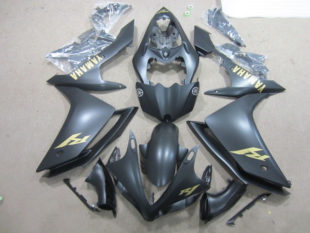 Affordable 2007-2008 Black Gold Decal Yamaha YZF R1 Bike Fairing Affordable 2007-2008 Black Gold Decal Yamaha YZF R1 Bike Fairing