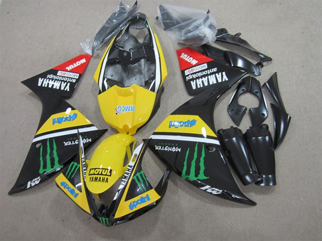 Affordable 2009-2011 Black Yellow Motul Monster Yamaha YZF R1 Bike Fairing Affordable 2009-2011 Black Yellow Motul Monster Yamaha YZF R1 Bike Fairing