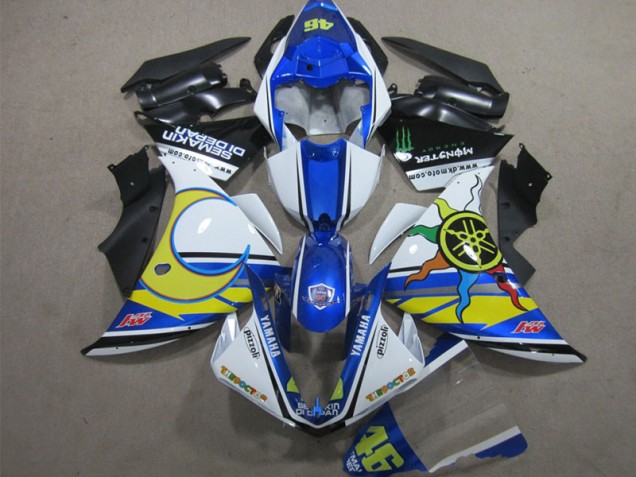 Affordable 2012-2014 Blue White Yellow 46 Yamaha YZF R1 Motorcycle Replacement Fairings Affordable 2012-2014 Blue White Yellow 46 Yamaha YZF R1 Motorcycle Replacement Fairings