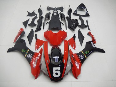 Affordable 2015-2019 Black Red 5 Yamaha YZF R1 Motorcycle Fairing Kit