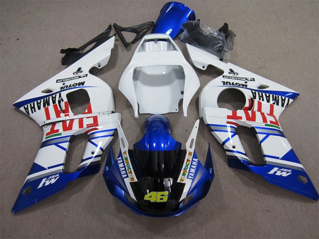 Affordable 1998-2002 White Blue Fiat 46 Yamaha YZF R6 Motorcycle Fairings Kits Affordable 1998-2002 White Blue Fiat 46 Yamaha YZF R6 Motorcycle Fairings Kits