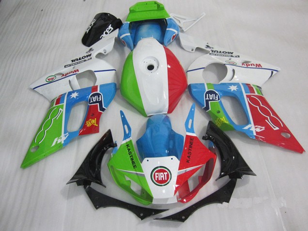 Affordable 1998-2002 Blue Red Fiat Kastinee Yamaha YZF R6 Motorcycle Fairings Kit
