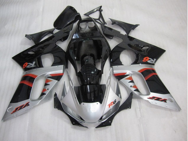 Affordable 1998-2002 Black Silver Yamaha YZF R6 Motorcycle Fairing Kit Affordable 1998-2002 Black Silver Yamaha YZF R6 Motorcycle Fairing Kit