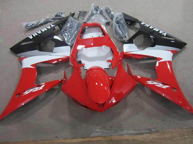 Affordable 2003-2005 Red White Decal Yamaha YZF R6 Bike Fairings Affordable 2003-2005 Red White Decal Yamaha YZF R6 Bike Fairings