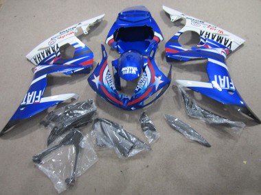 Affordable 2003-2005 Blue White Motul Fiat Yamaha YZF R6 Motorcylce Fairings